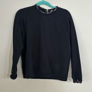 J.Crew Factory Black Plaid Detail Sweatshirt